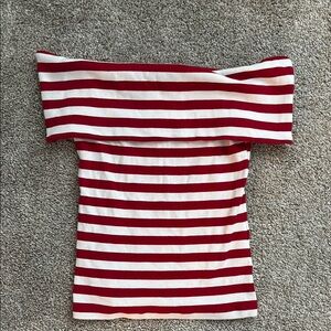 Striped Off-Shoulder Women's Top